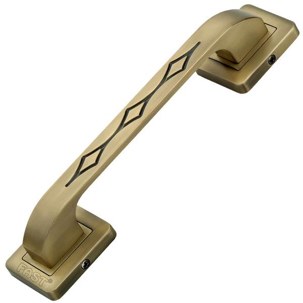 About this itemThis design of this main door handle for wooden doors is made in a rectangular way in way that looks simple but also looks a bit artistic. Three rhombuses with redius on the inner side have been design beetween.This pull door handle is used to open and close wooden main door, safety door, bedroom door, office door.The door pull handles is finished with brass antique plated finish to look attractive, simple as well as architectural choice.Dimension - Main door handle total length 212mm and It is known for its 8 inch door handles.Finish - Brass Antique and Color Map - Gold, Yellow, BrassPackage - 1pcs Door pull handle for main doors and installation screws.