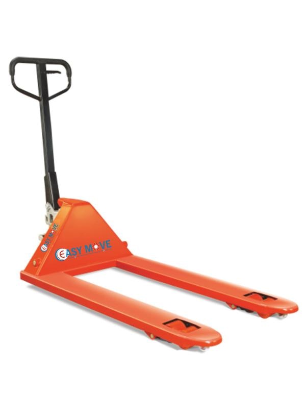 Hydraulic Hand Pallet Trucks EM 103 in Ahmedabad, Gujarat, India |STACKER'S & MOVER'S Co. Ltd. We offer our clients a vast assortment of Hydraulic Hand Pallet Truck that has high load bearing capacity and is provided with Polyurethane / UHMW-PE tandem rollers for quieter and smoother rolling over rough surfaces. It is also equipped with a one-piece 