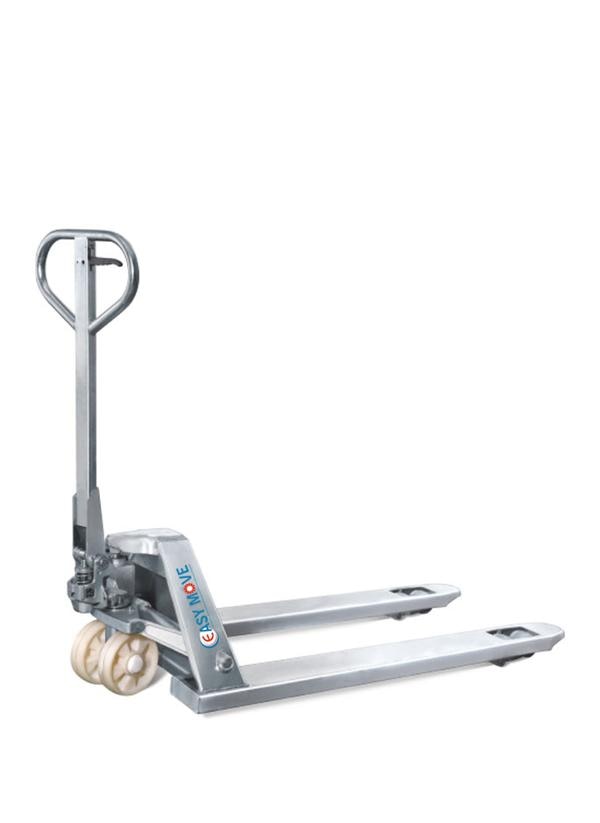Top Stainless Steel Pallet Truck Manufacturer in India.In industries where hygiene and durability are top priorities, investing in a Stainless Steel Pallet Truck is a smart choice. Designed for high performance, these pallet trucks are ideal for environments requiring corrosion resistance, such as food processing, pharmaceuticals, and chemical industries. Easy Move is among the Best Stainless Steel Pallet Truck Manufacturers in India, providing high-quality solutions for efficient material handling.Easy Move: Leading Stainless Steel Pallet Truck Manufacturers in IndiaEasy Move is a trusted name among Stainless Steel Pallet Truck Manufacturers in Ahmedabad, offering high-performance equipment built for durability and efficiency. Our pallet trucks are designed with precision to meet the toughest industrial demands.Key Features of Easy Move Stainless Steel Pallet Trucks:• Load Capacity: 2000kg - 2500kg for heavy-duty operations.• Stainless Steel Construction: Ensures maximum durability and rust resistance.• Compact & Ergonomic Design: Easy maneuverability in tight spaces.• Low Maintenance: Resistant to corrosion and wear.• Hygienic & Easy to Clean: Meets industry sanitation standards.Technical Specifications• Model: EM 103 S / EM 104• Capacity: 2000kg - 2500kg• Max Fork Height: 195mm• Min Fork Height: 85mm• Fork Length: 1150mm / 1220mm• Width Overall Forks: 550mm / 685mm• Self Weight: 65-80kgApplicationsThe Top Stainless Steel Pallet Truck in Gujarat is ideal for:• Food Processing Units• Pharmaceutical Industries• Cold Storage Facilities• Chemical & Cleanroom Environments• Marine & Coastal OperationsWhy Choose a Stainless Steel Pallet Truck?Unlike traditional pallet trucks, Stainless Steel Pallet Trucks offer superior durability and hygiene. Here’s why they stand out:• Corrosion Resistance: Ideal for wet and corrosive environments.• Hygienic Design: Perfect for industries with strict sanitation requirements.• Heavy-Duty Performance: Handles 2000kg-2500kg loads with ease.• Easy Maintenance: Stainless steel ensures long-term durability with minimal upkeep.• Versatile Applications: Suitable for warehouses, food industries, pharmaceuticals, and chemical plants.Customer Benefits• Extended Durability: Stainless steel structure prevents rust and corrosion.• Cost-Effective: Reduces long-term maintenance costs.• Safe & Hygienic: Ideal for environments with strict hygiene regulations.• Smooth Operations: Ensures effortless material handling.• High Load Capacity: Handles heavy loads with ease, improving productivity.Call Us For More Information.