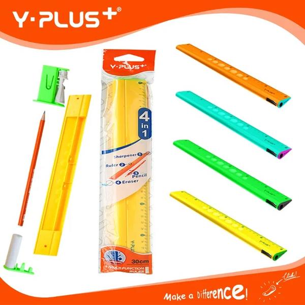 Combines 1 sharpener. 1 ruler, 1 pencil and 1 eraserHigh Quality Materials: Strong and durable, not easily bend and deformed.Comfortable Grip: Feature special finger shaped stability that enhance finger flexibility and comfortability.Portable: Light and easy to carry, storage.Storage Case: Store everything in one place, save space on your desk.