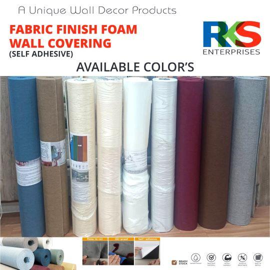 Rks Enterprises Exclusive Importer Of SELF ADHESIVE FABRIC FINISH FOAM WALL COVERING 70 CM X 3 MTR . SELF ADHESIVE FABRIC FINISH FOAM WALL COVERING 70 CM X 3 MTR Is A Hot Interior Decoration Trends Becoming Extremely Popular All Over World Because It Makes The Owner's Home Luxurious Beautiful Reasonable As Well As Timeless Use Full For -: Bed Back, Living Room ,lobby, Bedroom ,hotel, Spar, Karaoke, Salon Use Full For Damp Wall And Outdoor Also Advantages :-Ultra Light (easy Transportation)Size 70 CM X 3 MTRBIG Size (no Wastage ) 5 Mm Thickness(easy Installation ), Fire Proof, Water Proof, Super Durable, Ultra Light, Fire Proof, Anti Damp, Sound Proof, Heat-Insulated.