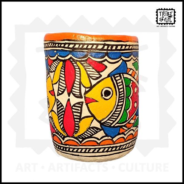 Madhubani PAPER MACHE CRAFT Pen holder