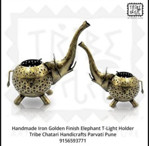 Metal Elephant Tealight Holder