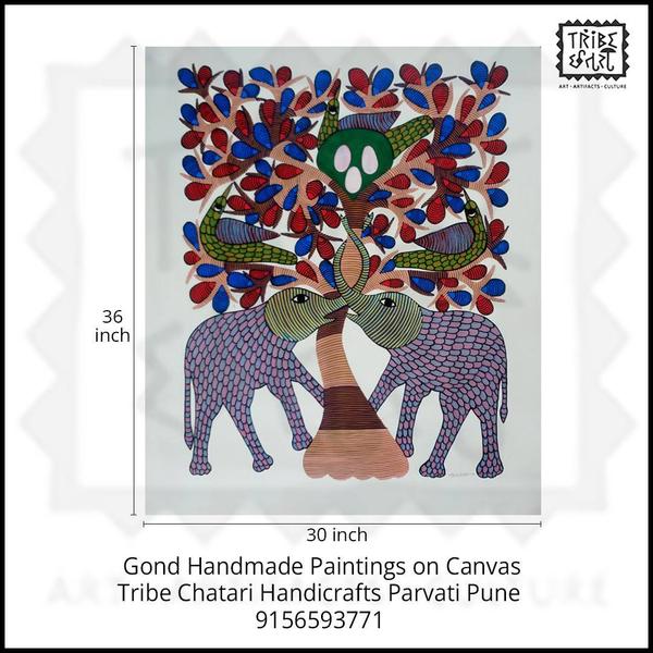 Famous Gond art canvas Painting