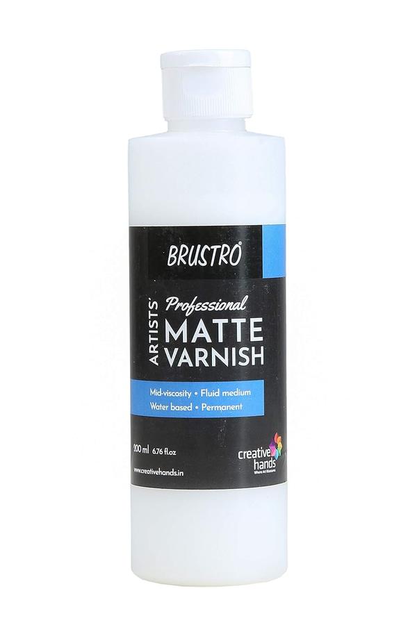 Brustro Artist's Professional Varnish|200ml| Matte Finish| Apply with Brush |Perfect Coating on Acrylic Painting,Non-yellowing,Transparent,Canvas,Paper, Artwork Protection.