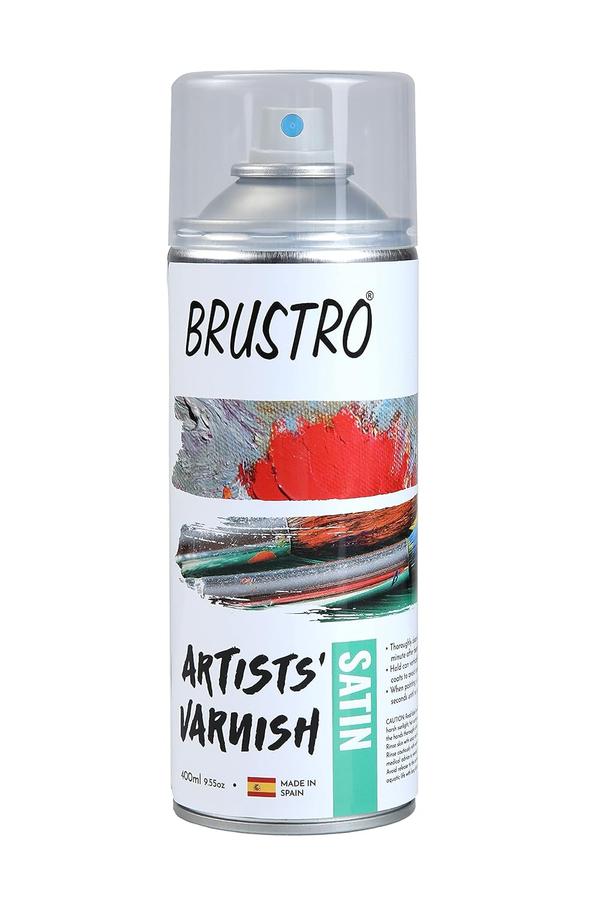 Brustro Artist's Varnish Spray Can|200ml|Satin Finish|Perfect Coating on Acrylic Painting,Watercolours,Oil Paints,Non-Yellowing,Non Toxic,Transparent,Canvas,Paper, Artwork Protection.Professional Quality: Provides a high-standard satin finish ideal for professional artwork.Durable Protection: Forms a non-yellowing, protective layer to preserve artwork.Quick Drying: Dries quickly for efficient application and timely project completion.Versatile Use: Suitable for paintings, drawings, and mixed media pieces.Easy Application: Simple to apply for smooth and even coverage.Long-Lasting: Keeps artwork looking fresh and vibrant over time.200 ml Size: Generous volume for multiple applications.