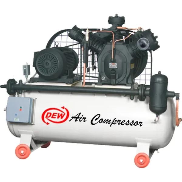 Unlocking Power and Efficiency with Multistage High Pressure Compressors from Dew Air CompressorIn high-demand industrial environments where compressed air needs to be delivered at significantly higher pressures, a multistage high pressure compressor becomes essential. At Dew Air Compressor, we are committed to engineering robust and energy-efficient solutions, and our multistage high pressure compressors are specifically designed to meet the most demanding operational requirements across various industries.What is a Multistage High Pressure Compressor?A multistage compressor compresses air in two or more stages, progressively increasing the air pressure as it moves through each stage. Between each compression stage, intercoolers are used to reduce the temperature of the air, improving both efficiency and reliability.This staged approach allows the compressor to generate higher pressures (ranging from 20 bar to over 400 bar, depending on the application) while reducing the risk of overheating and minimizing energy consumption.Industries that Trust Multistage High Pressure CompressorsHigh-pressure air is vital in industries where power, precision, and reliability are non-negotiable. Some key sectors include:PET Bottle ManufacturingOil & Gas ExplorationPower Plants (Gas Turbines and Start-up Air Systems)Chemical & Petrochemical PlantsDefense and AerospaceAutomotive Industry (High-pressure testing and tooling)Air Tank Capacity	500-1000Maximum Flow Rate	51 - 120 cfmPressure	More Than 12-25 BarBrand	DEW Since 1967Compressor Technology	Reciprocating CompressorCompressor Mounting Configuration	Tank/Base MountedLubrication Style	OILCompressor Type	Air CompressorAir Quality Standard	Class ICooling Method	Water CooledWarranty	12 monthsDischarge Pressure	12-25 BARI Deal In	New OnlyRental Available	NoCountry of Origin	Made in India