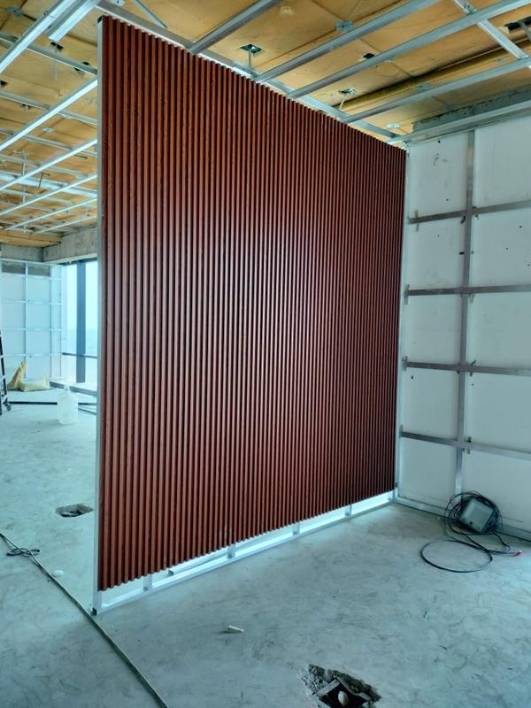 This 23mm WPC louvers can use interior use only.For Wall and Ceiling also