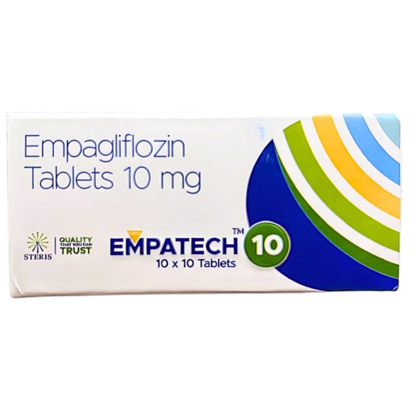 EMPATECH 10 contains Empagliflozin (10mg), a highly effective oral medication used for the management of type 2 diabetes mellitus. It helps regulate blood sugar levels by promoting glucose excretion through urine, reducing the risk of complications like heart disease and kidney damage. With its unique action, EMPATECH 10 not only aids in diabetes control but also supports overall cardiovascular and renal health. Key Benefits: Effective Blood Sugar Control – Lowers blood glucose levels and improves diabetes management.Supports Weight Management – Aids in weight loss by eliminating excess glucose.Reduces Risk of Cardiovascular Diseases – Helps protect the heart and lower the risk of heart failure.Promotes Kidney Health – Prevents diabetic kidney damage by reducing strain on the kidneys.Lowers Blood Pressure – Has a mild diuretic effect, which helps in managing hypertension. How Does It Work? Empagliflozin works by inhibiting the SGLT2 protein in the kidneys, preventing glucose reabsorption into the bloodstream. This results in excess glucose being excreted through urine, thereby lowering blood sugar levels naturally. Unlike insulin-based treatments, it works independently of insulin secretion, making it a beneficial option for many patients. Directions for Use: Take EMPATECH 10 exactly as prescribed by your doctor.Swallow the tablet whole with water, preferably once daily in the morning.It can be taken with or without food.Maintain a healthy diet and exercise routine for best results.Do not stop the medication without consulting your healthcare provider. Side Effects: While EMPATECH 10 is generally well-tolerated, some individuals may experience:Frequent UrinationIncreased ThirstUrinary Tract Infections (UTIs)Dizziness or Low Blood PressureGenital Infections (in some cases)If you experience severe dehydration, allergic reactions, or persistent infections, seek medical help immediately.