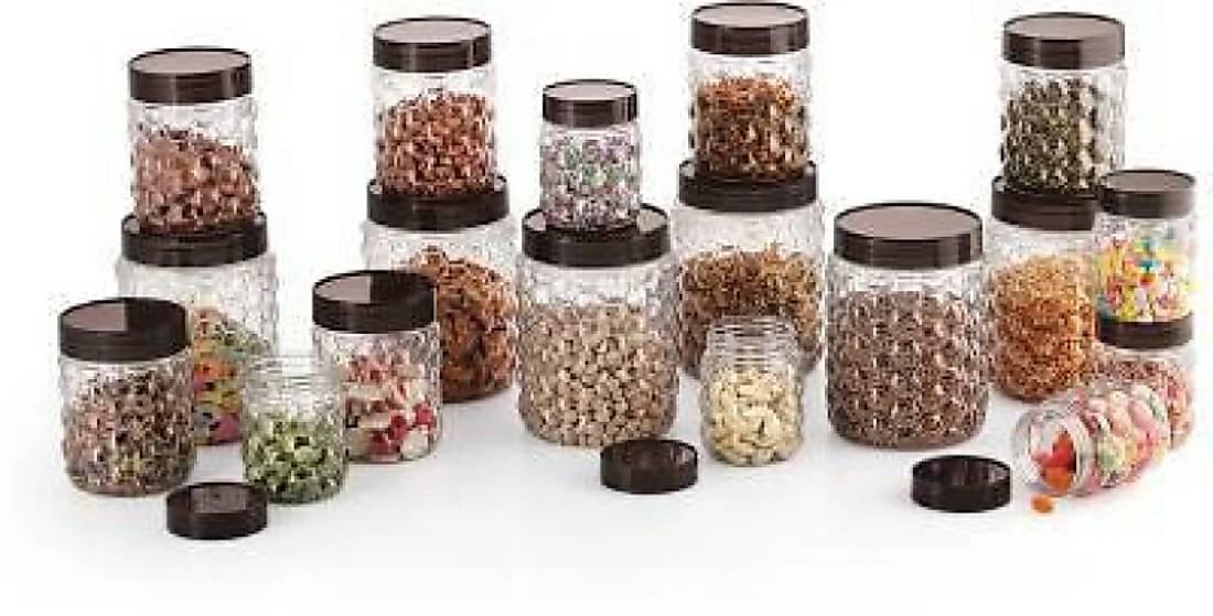 Filox 18 PC PET JARS SET 300ML, 600 ML, 1200 ML,CONTAINOR