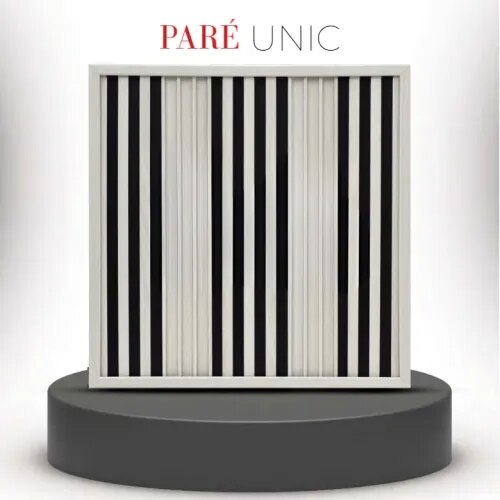 Louver PVC Wall Panel | White Mist Dual Black Unic Panels | Elegant and Contemporary Design for Stylish Spaces product image