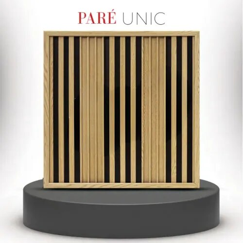 Fluted Interior Panel | Honey Maple Dual Black Unic Panels | Elegant and Warm Design for Modern Interiors product image