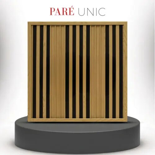 Fluted Interior Wall Panel | Gold Maple Dual Black Unic Panels | Luxurious and Stylish Design for Sophisticated Interiors product image