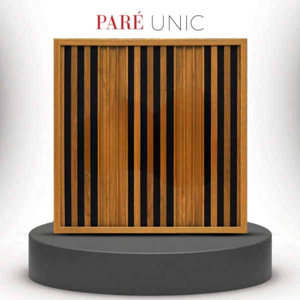 TV Unit PVC Panel | Oak Wood Ocre Dual Black Unic Panels | Stylish and Durable Paneling for Modern Interiors product image