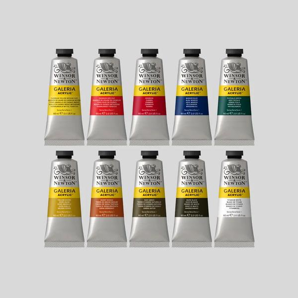 Winsor & Newton Acrylic Colour - Winsor & Newton Galeria Acrylic colours are the high-quality acrylic colours. It produces the final professional results due to its superior quality premium acrylic. The Galeria acrylic paint possesses a free-flowing & fluid-like consistency. Due to this reason, professional artists and students find it convenient and easy to use.It is the best range for artists as it provides all the benefits you need without breaking your pockets. The Galeria acrylic paints have the best range of pigment qualities, along with top-notch satin finishing and colour brilliance. It has an accurate colour blending quality, making the entire painting look seamless and flawless.Moreover, these highly durable colours help retain a firm brush stroke. Whether you are a hobbyist, student, muralist, creative painter, or professional artist, the wide range of Galeria acrylic paint is perfect for you. You can use them on surfaces such as Stretched Canvas, wood, papers, etc. The Galeria acrylic paint is generally described as fine-grade acrylic. But, the results you achieve from these colours are extraordinarily exceptional & phenomenal as compared to other competitive brands.Artists use the Galeria acrylic paint set with stenciled shapes, buttons, or glitter to create attractive masterpieces. Their designs can be used on surfaces such as paper, metal, plastic, wood, etc.If you look forward to painting different things on canvas, look at none other than Winsor and Newton Acrylic Paints. Due to its consistency resembling a fluid, it sticks well to the canvas surface.Country of Origin: France