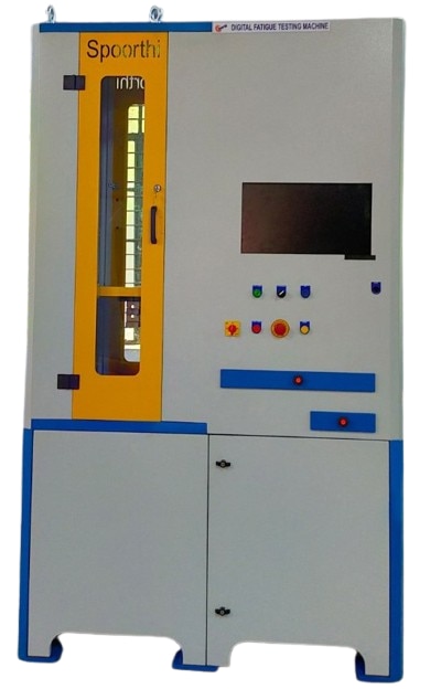 Computerized fatigue testing machines are sophisticated devices used to evaluate the endurance and fatigue limits of materials, components, or structures. These machines simulate repeated loading and unloading cycles to simulate real-world conditions that materials and structures may experience over time, often under dynamic or cyclic loadingKey Features:Automated Control: The computerized system allows for precise control of testing parameters such as load frequency, amplitude, and cycle count.Real-time Data Monitoring: The system continuously monitors and records the material’s behavior under stress, providing immediate feedback and allowing adjustments during testing.Fatigue Curve Generation: Based on the data collected, fatigue curves (S-N curves) can be generated, which show the relationship between stress amplitude and the number of cycles to failure.Versatile Testing Capabilities: The machine can test different materials like metals, polymers, and composites, and can simulate real-world conditions such as temperature or environmental factors (corrosion, humidity, etc.).