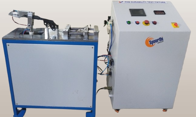 A parking brake durability test machine is designed to simulate the long-term use and wear of a parking brake (handbrake) system in vehicles to ensure that it remains functional and reliable throughout the vehicle's lifetime. These machines subject the parking brake system to repetitive cycles of use, mimicking real-world conditions such as the actuation and release of the brake under various loads.