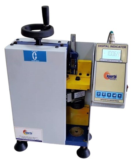 A manual spring testing machine is a device used to measure the mechanical properties of springs, such as their force, stiffness, and elongation, by applying a load to them in a controlled manner. These machines are typically used for testing compression springs, tension springs, and torsion springs to ensure they meet the required specifications for various applications, such as automotive, aerospace, industrial machinery, and consumer products.