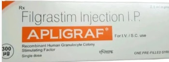 Filgrastim Injection IP₹ 918/BoxGet Latest PriceMinimum Order Quantity: 15 BoxPackaging Size	300mgComposition	FilgrastimManufacturer	Axiom MaxTreatment	NeutropeniaDose/Strength	0.5mlPackaging Type	BoxItem Name	ApligrafEstablished as a Partnership firm in the year 2017 at Mira Road (Mumbai, India), we “Shree Guru Pharma” are a leading Wholesale Distributor of a wide range of Pharmaceutical Injection, Pharmaceutical Tablets, Meropenem Injections, etc