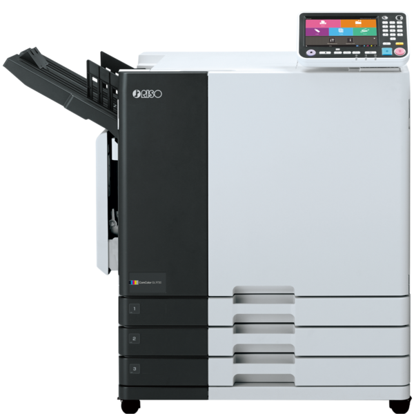 The RISO ComColor GL7430 and GL9730 are high-speed, full-color inkjet printers designed for efficient, high-volume printing.​RISO ComColor GL7430:Print Speed: Up to 140 pages per minute (ppm)​Print Resolution: 600 × 600 dpi​Paper Capacity: Standard tray holds up to 2,500 sheets​Scan Speed (Optional): Duplex scanning at 100 ppm​Print Area: Supports up to A3+ size​Ink Type: Oil-based pigment ink (Cyan, Magenta, Yellow, Black, Gray)​The GL7430 utilizes RISO's FORCEJET technology, featuring wide, in-line inkjet print heads for single-pass printing. This enables rapid and stable paper feeding, achieving high-speed printing suitable for various professional environments. ​RISO ComColor GL9730:Print Speed: Up to 165 ppm​Print Resolution: 600 × 600 dpi​Paper Capacity: Standard tray holds up to 2,500 sheets​Scan Speed (Optional): Duplex scanning at 100 ppm​Supports up to A3+ size​Ink Type: Oil-based pigment ink (Cyan, Magenta, Yellow, Black, Gray)​The GL9730 also incorporates RISO's FORCEJET technology, ensuring consistent output quality and efficient high-volume production. Its stabilized paper feed system and quick-drying ink make it ideal for environments requiring fast turnaround times. ​Both models are engineered for energy efficiency and are suitable for a variety of professional settings, including educational institutions, offices, and commercial printing environments.RISO ComColor GL7430, RISO ComColor GL9730, high-speed color inkjet printer, commercial color printer, A3 color printer, fast inkjet printing machine, RISO FORCEJET technology, eco-friendly color printer, office printing solution, bulk color printing, energy-efficient printer, RISO printer India, high-volume printing machine, full-color document printer, RISO GL series printer