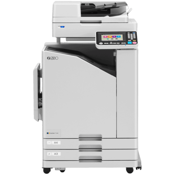 The RISO ComColor FT Series — including models FT1430, FT2430, FT5430, and FT5230 — offers fast, reliable, and energy-efficient printing solutions for schools, offices, government departments, and print service providers. These high-speed inkjet printers are designed for bulk printing with speeds up to 140 pages per minute, A3+ size support, and 600 × 600 dpi resolution. Whether you need monochrome, two-color, or full-color printing, the ComColor FT Series delivers high-quality results with low running costs, compact design, and eco-friendly technology — making it a perfect choice for modern professional environments.RISO ComColor FT Series, RISO FT1430, RISO FT2430, RISO FT5430, RISO FT5230, high-speed inkjet printer, A3 color printer, bulk printing machine, office printing solution, energy-efficient printer, school printing machine, government printer India, cost-effective color printer, RISO printer India, fast document printerRISO ComColor FT1430 (Monochrome)Print Speed: Up to 140 pages per minute (ppm)Print Resolution: 600 × 600 dpiPaper Capacity: Standard tray holds up to 1,000 sheetsPaper Size: Supports up to A3+ (340 mm × 550 mm)First Print Time: 5 seconds or lessWarm-up Time: 2 minutes 30 seconds or lessDimensions (W × D × H): 1,220 mm × 720 mm × 1,065 mmWeight: Approximately 160 kgThe FT1430 is a monochrome printer offering ultra-fast print speeds in a compact design. Its low power consumption and eco-friendly operation make it ideal for space-saving, sustainable printing.RISO ComColor FT2430 (Red & Black)Print Speed: Up to 140 ppmPrint Resolution: 600 × 600 dpiPaper Capacity: Standard tray holds up to 1,000 sheetsPaper Size: Supports up to A3+ (340 mm × 550 mm)First Print Time: 5 seconds or lessWarm-up Time: 2 minutes 30 seconds or lessDimensions (W × D × H): 1,220 mm × 720 mm × 1,065 mmWeight: Approximately 160 kgThe FT2430 delivers dual-color printing (red and black), enhancing document clarity and visibility. It's built for fast-paced environments where efficiency and color emphasis matter.RISO ComColor FT5430 (Full Color)Print Speed: Up to 140 ppmPrint Resolution: 600 × 600 dpiPaper Capacity: Standard tray holds up to 1,000 sheetsPaper Size: Supports up to A3+ (340 mm × 550 mm)First Print Time: 5 seconds or lessWarm-up Time: 2 minutes 30 seconds or lessDimensions (W × D × H): 1,220 mm × 720 mm × 1,065 mmWeight: Approximately 160 kgThe FT5430 offers full-color printing at high speed, with crisp quality and consistent performance. Its energy efficiency and intuitive interface make it ideal for demanding professional environments.RISO ComColor FT5230 (Full Color)Print Speed: Up to 120 ppmPrint Resolution: Standard: 300 × 300 dpi; Fine: 300 × 600 dpiPaper Capacity: Standard tray holds up to 1,000 sheetsPaper Size: Supports up to A3+ (340 mm × 550 mm)First Print Time: 5 seconds or lessWarm-up Time: 2 minutes 30 seconds or lessDimensions (W × D × H): 1,220 mm × 720 mm × 1,065 mmWeight: Approximately 160 kgThe FT5230 is a balanced solution for fast, full-color printing with slightly lower print speed. Its compact size and reliability make it a great choice for mid- to high-volume print environments.