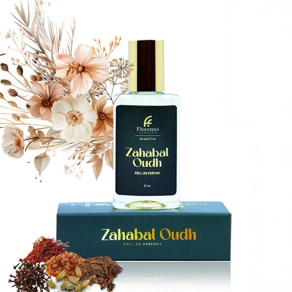 the luxurious and exotic scent of Zahabal Oudh Roll-On Perfume from Florenza Italiya, designed for those who seek a sophisticated and long-lasting fragrance. This 12 ml roll-on perfume is infused with the rich and captivating aroma of Oudh Agarwood, offering a deep, warm, and woody fragrance that resonates with elegance and mystery. Perfect for both men and women, Zahabal Oudh brings a traditional yet contemporary touch to your fragrance collection.Its portable 12 ml size makes it ideal for travel and easy on-the-go application, allowing you to refresh your scent whenever needed. The concentrated roll-on formula ensures that a little goes a long way, providing a fragrance that lasts throughout the day.