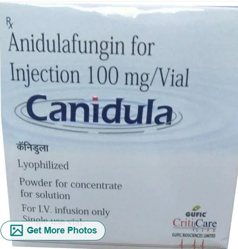 CANIDULA 100MG INJECTIONGet Latest PricePackaging Size	VIALComposition	ANIDULAFUNGINPrescription/Non prescription	PrescriptionForm	InjectionSHREE GURU PHARMA MIRA ROAD (E) MUMBAI CANIDULA 100MG INJECTION AVAILABLE AT WHOLE SALE            