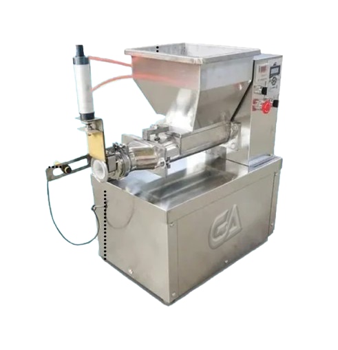 An electric dough extruding machine is an industrial equipment utilized to automate the process of extruding dough into the desired thickness and shape. This machine finds frequent application in bakeries, commercial kitchens, and food production facilities.SpecificationsBall Size                                           1-3 Ball Per Second (Adjustable)Frequency                                       50 HzPlant/Factory Set-Up                     NoUsage/Application                         CommercialOperating Phase                            Single PhaseOperation Mode                            AutomaticMachine Body Material                Mild SteelMotor Power                                  > 3 HPCapacity                                        More Than 400Kg/h