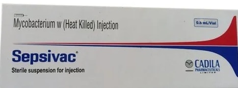 Mycobacterium Injection in mumbai₹ 6,200/VialGet Latest PriceMinimum Order Quantity: 10 VialManufacturer	CadilaPackaging Type	VialPackaging Size	0.6mlUsage/Application	Acid RefluxPrescription/Non prescription	Prescription RequiredItem Name	SepsivacEstablished as a Partnership firm in the year 2017 at Mira Road (Mumbai, India), we “Shree Guru Pharma” are a leading Wholesale Distributor of a wide range of Pharmaceutical Injection, Pharmaceutical Tablets, Meropenem Injections, etc