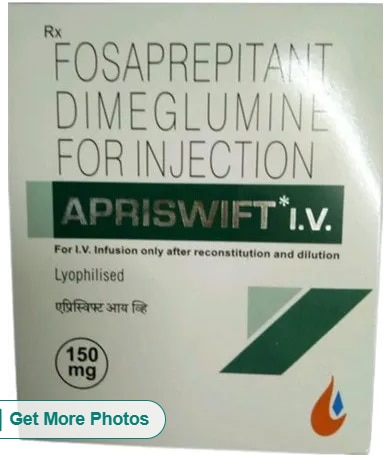 Fosaprepitant Dimeglumine Injection In Mumbai₹ 1,400/BoxGet Latest PriceMinimum Order Quantity: 20 BoxManufacturer	AxiommaxDose	150mgPackaging Type	BoxMedicine Type	InjectionComposition	FosaprepitantInjectable Form	SuspensionUsage/Application	Prevent Nausea And VomitingItem Name	Apriswift IVEstablished as a Partnership firm in the year 2017 at Mira Road (Mumbai, India), we “Shree Guru Pharma” are a leading Wholesale Distributor of a wide range of Pharmaceutical Injection, Pharmaceutical Tablets, Meropenem Injections, etc