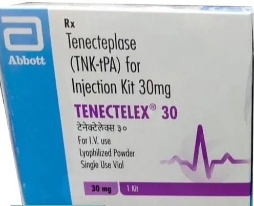 30mg Tenecteplase Injection Kit₹ 22,000/PieceGet Latest PriceMinimum Order Quantity: 2 PieceManufacturer	AbbottPackaging Type	BoxUsage/Application	Heart AttackInjectable Form	Lyophilized PowderPackaging Size	30mgMedicine Type	InjectionItem Name	Tenectelex 30Established as a Partnership firm in the year 2017 at Mira Road (Mumbai, India), we “Shree Guru Pharma” are a leading Wholesale Distributor of a wide range of Pharmaceutical Injection, Pharmaceutical Tablets, Meropenem Injections, etc