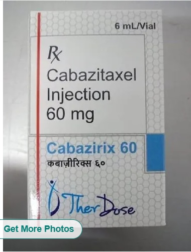 60mg Cabazitaxel InjectionGet Latest PricePackaging Size	6 ml VialBrand	Cabazirix 60Composition	CabazitaxelPackaging	Glass vialPrescription/Non prescription	PrescriptionForm	InjectionSHREE GURU PHARMA MIRA ROAD (E) CABAZIRIX 60 INJECTION AVAILABLE AT WHOLE SALE RATE                   