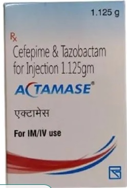 1.125gm Cefepime Tazobctam InjectionGet Latest PriceStrength	1.125 gmInjection Site	IV or IMForm	SolutionPackaging Type	BoxUsage	Bacterial InfectionItem Name	AtamaseSHREE GURU PHARMA ACTAMASE 1.125GM INJECTION AVAILABLE AT WHOLE SALE RATE
