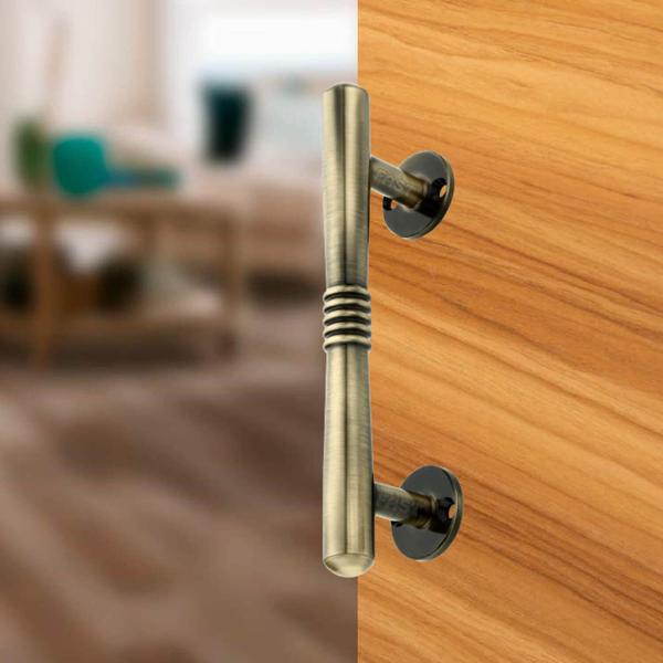 About this itemWIDELY COMPATIBLE : door handle Ideal for all type door open and close as like main door, bathroom door, room doorFINISH : Brass AntiqueMATERIAL : Stainless Steel