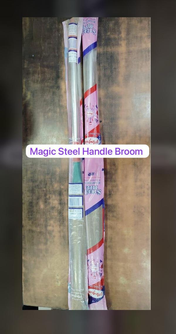The Magic Steel Handle Broom is a durable and efficient cleaning tool designed for both indoor and outdoor use. Its lightweight yet sturdy steel handle offers excellent grip and control, reducing strain during sweeping. The broom head features high-density, flexible bristles that effectively trap dust, dirt, and debris from various surfaces, including hardwood, tile, and concrete. Ideal for households and commercial spaces alike, this broom combines strength and convenience in a sleek, ergonomic design. Its long handle minimizes bending, making cleaning more comfortable. Easy to store and built to last, the Magic Steel Handle Broom is your reliable partner in cleanliness.