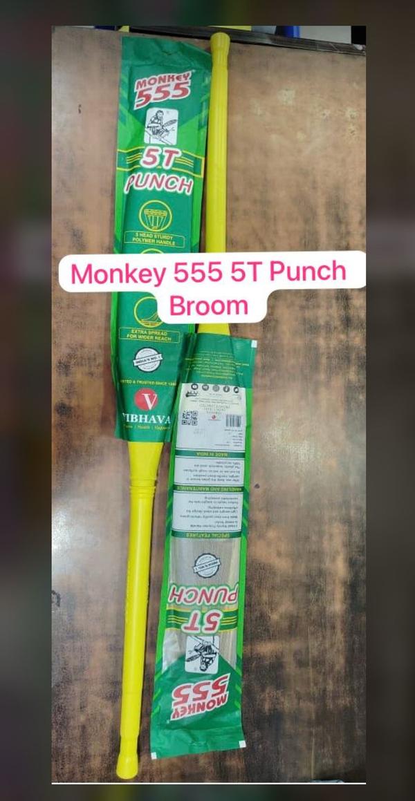 The **Monkey 555 5T Punch Broom** is a high-performance industrial cleaning tool engineered for maximum efficiency. Built with durable, reinforced bristles and a shock-resistant handle, it's designed to handle tough debris across a variety of surfaces. The