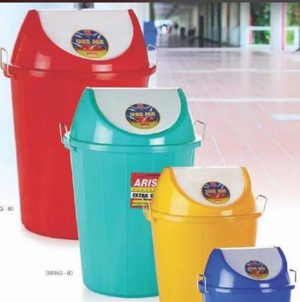 The Aristo Swing Dustbin is a versatile and durable waste management solution suitable for various settings, including offices, kitchens, hospitals, bathrooms, and outdoor areas. Constructed from high-quality, 100% virgin plastic, it ensures longevity and resilience. The swing lid design allows for easy, hands-free disposal, minimizing odors and keeping insects away. Available in multiple capacities—16 liters citeturn0search4, 32 liters citeturn0search3, 60 liters citeturn0search10, and 80 liters citeturn0search6—and various colors like green, blue, red, and yellow, it caters to diverse needs and preferences. Its lightweight nature and metal-coated side handles facilitate easy lifting and cleaning, enhancing the overall user experience.