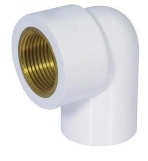 Diameter	3/4 InchColor	WhiteBrands	Multi BrandsMaterial	CPVCLocation	All IndiaCountry of Origin	Made in IndiaCPVC (Chlorinated Polyvinyl Chloride) Brass Elbow is a type of piping fitting used in plumbing and water supply systems. Here are some key features and specifications:Features:1. Material: CPVC body with Brass insert2. Size range: 1/2