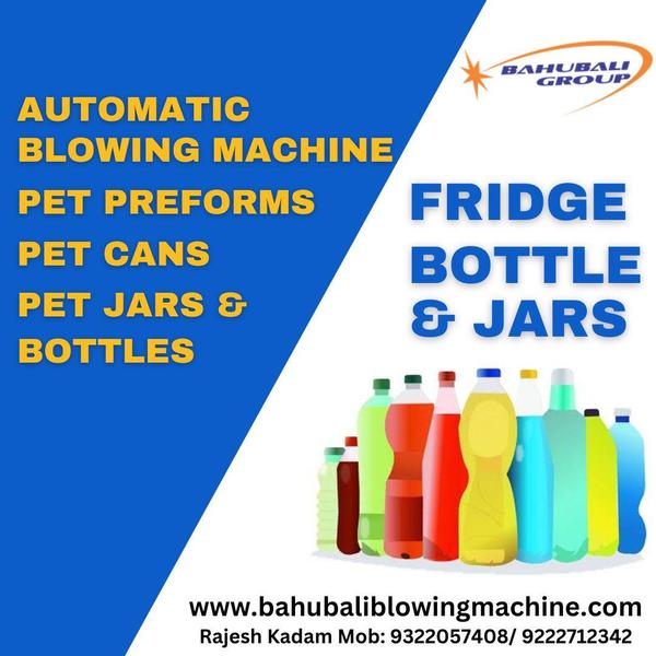 Bahubali Group Single cavity Auto Blowing Machine up to 46 mm neckFor Videos, please refer our gallery. No of Cavities		1	Mould Thickness		180.60mm	Max. Product Height		280mm	Max. Product Dia.		95mm	Minimum Neck Size		19mm	Max Neck size of Preforms 46mm	Product Volume		Up to 1000ml	Product Output of 1000ml in 28mm Neck size  (standard is 19gm pet Preform may vary depending on the shape & quality of preform & bottle)		1500pc Per HR	Product Output of 1000ml in 48mm Neck size Fridge Bottle (standard is 45gm pet Preform may vary depending on the shape & quality of preform & bottle)	 1100 to 1200 pc Per HRPlease call or WhatsApp us for more detailsRajesh Kadam