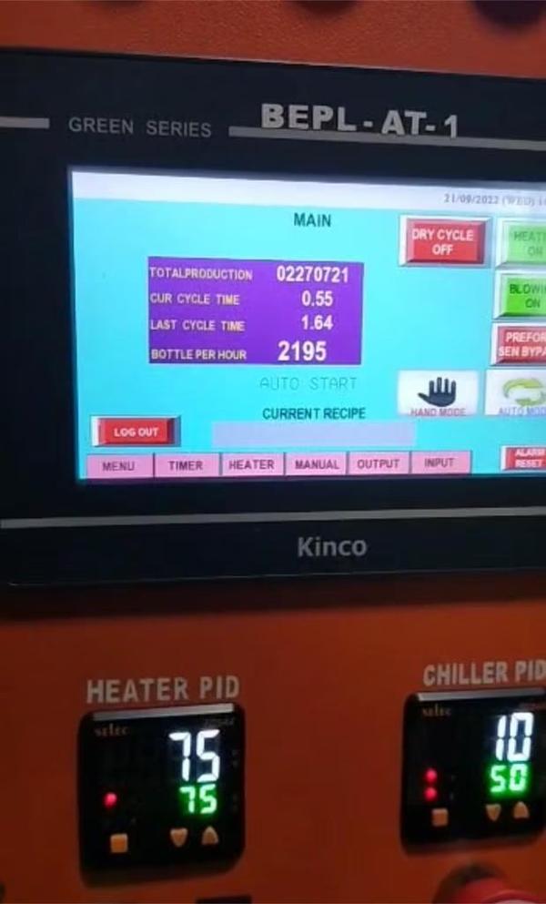 BAHUBALI GROUP New High Speed “WATER - SERIES” (With Air Recovery System)Automatic Blowing Machine Suitable for Packaged Drinking Water/ Soda, Carbonated Drinks/ Juice Projects. Single Cavity High Speed 2000+ BPH of 1000 ml .Advantages ▪️Regular Savings on Blow Mould Cost (Single Cavity) ▪️Less Connected load ▪️With Air recovery system ▪️0% Wastage ▪️After Power cut Preform can be released manually from heating ▪️Less Running Load ▪️Less Air requirements ▪️Less blowing cost ▪️Reduced accessories cost ▪️Increased Production We are offering the above new “WATER - SERIES” Auto Blowing Machine with all the above advantages at very reasonable cost to all our Customers.