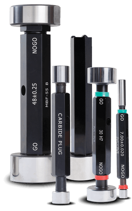 Master Metrology Pvt Ltd are recognised as one of the top most manufactur of Plain Plug Gauge in Pune , Maharashtra and all over. A plain plug gauge is a precision measuring tool used in engineering and manufacturing to check the dimensional accuracy of holes or bores in machined parts. It ensures that the diameter of a hole is within specified tolerance limits.Key Features:Cylindrical in shapeMade of hardened steel or carbideUsually comes in GO and NO-GO ends:GO end: Should fit into the hole (verifies minimum limit)NO-GO end: Should not fit (verifies maximum limit)Types:Taper plug gaugeThread plug gaugePlain plug gauge (used for non-threaded holes)Common Uses:Quality control in machiningEnsuring parts fit correctly in assembliesFast inspection in mass production