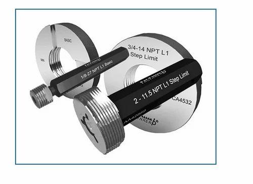An NPTF thread gauge is used to measure National Pipe Taper Fuel (NPTF) threads, which are a dry-seal version of standard NPT threads. These threads are commonly used in hydraulic and pneumatic systems where a pressure-tight seal is needed without using sealants like PTFE tape.Key Details:NPTF = National Pipe Taper Fuel (Dryseal thread)Threads are designed to interfere slightly for a leak-proof metal-to-metal seal.Gauges are used to verify thread dimensions, taper, pitch, and truncation.Types of NPTF Thread Gauges:Go and No-Go Plug Gauges (for internal threads)Go and No-Go Ring Gauges (for external threads)L1 Gauge – Measures the hand-tight engagement length.L2 or L3 Gauge – Used to check threads beyond the hand-tight area.Common Use:Ensuring that threads conform to ANSI/ASME B1.20.3 standard.Widely used in automotive, fuel systems, hydraulics, and industrial piping.