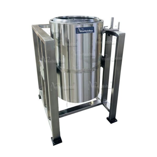 DR-2 centrifuge dryer is a machine that uses centrifugal force to remove excess liquid, such as water, oil. It operates by spinning a drum containing the wet material at high speeds. Spinning: A motor spins the basket at high speeds, creating centrifugal force.Drainage: The separated liquid is collected and drained.Continuous Dryers: For high-volume processing with continuous feeding and removal of material.Tilting Type Centrifugal Dryers (Hydro Extractors): Allow for easy unloading of dried material by tilting the drum.Food Processing: Drying washed vegetables, fruits, and fried snacks.Fast Drying Times: High-speed spinning quickly removes liquid.