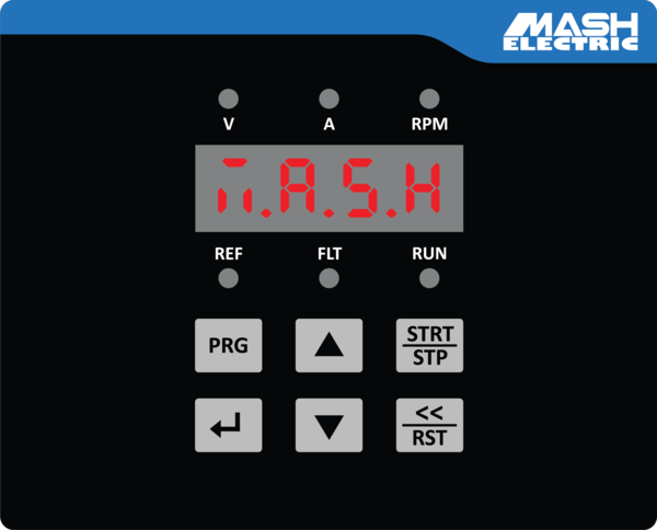 Additional digital keypad for mash bldc drive. It can be used with any of our drives; All the parameters can be digitally monitored and the drive can be controlled via keypad as a stand alone unit. Various parameters of the drive can be set and configured according to any bldc motor type.