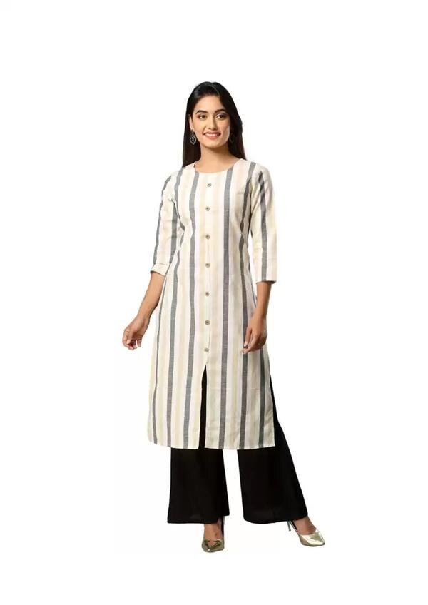 Step into subtle elegance with this Grey and White cotton kurti, a perfect blend of comfort and minimal style. Crafted from soft, breathable cotton, this kurti is ideal for daily wear and long hours. The soothing grey tone adds a touch of sophistication, while the simple silhouette ensures effortless grace. Pair it with white palazzos or denim for a look that’s both relaxed and refined. Located near Sitanagar Chowk, Punagam, we offer premium quality, vibrant colors, and trending styles. Visit us for the best Bandhani Kurtis in Surat and elevate your ethnic wardrobe today!Fabric: 100% pure cottonColor: Classic grey And WhiteNeckline: Round/V-neck (customizable)Sleeves: 3/4th or full-length (as per design)Suitable for casual, office, or semi-formal wear