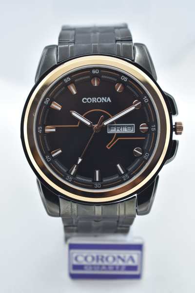 Presenting our Black Plated Men's Wrist Watch, a fusion of bold style and practicality. The black-plated case exudes a contemporary charm, while featuring a convenient day and date function that adds to its functionality. Elevate your look with this exceptional timepiece, where sleek design meets useful features, creating a statement of modern masculinity that's both versatile and refined.