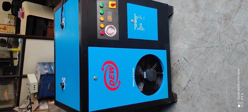 DEW 100 CFM Refrigerated Air DryerCFM 100 MaxWorking Pressure 16 Kg/Cm2Connected Load 0.67 KwRefrigerant Gas R-134aCompressor Emersion CoplandPressure Due Point +2 – 40C MaxInlet Temp. 45 CHeat Exchangers in Coper Tube
