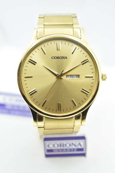 Introducing our Gold Plated Men's Wrist Watch, an icon of refined style and practicality. The resplendent gold-plated case encases a captivating golden dial, seamlessly showcasing both day and date functions. With meticulous craftsmanship and Japanese movement, this timepiece merges luxury with utility. Elevate your presence with this exceptional watch, where opulence meets functionality in a statement of modern sophistication.
