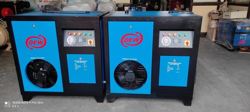 DEW 150 CFM Refrigerated Air DryerCFM 150 MaxWorking Pressure 16 Kg/Cm2Connected Load 1.0 KwRefrigerant Gas R-22Compressor Emersion CoplandPressure Due Point +2 – 40C MaxInlet Temp. 45 C