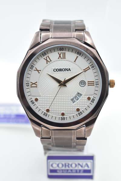 Presenting our Brown Plated Men's Wrist Watch, a perfect harmony of style and functionality. The rich brown-plated case is complemented by useful day and date functions, creating a timepiece that's as practical as it is stylish. Elevate your look with this exceptional accessory, where rugged elegance meets modern features, resulting in a statement of confident masculinity that's versatile and refined.